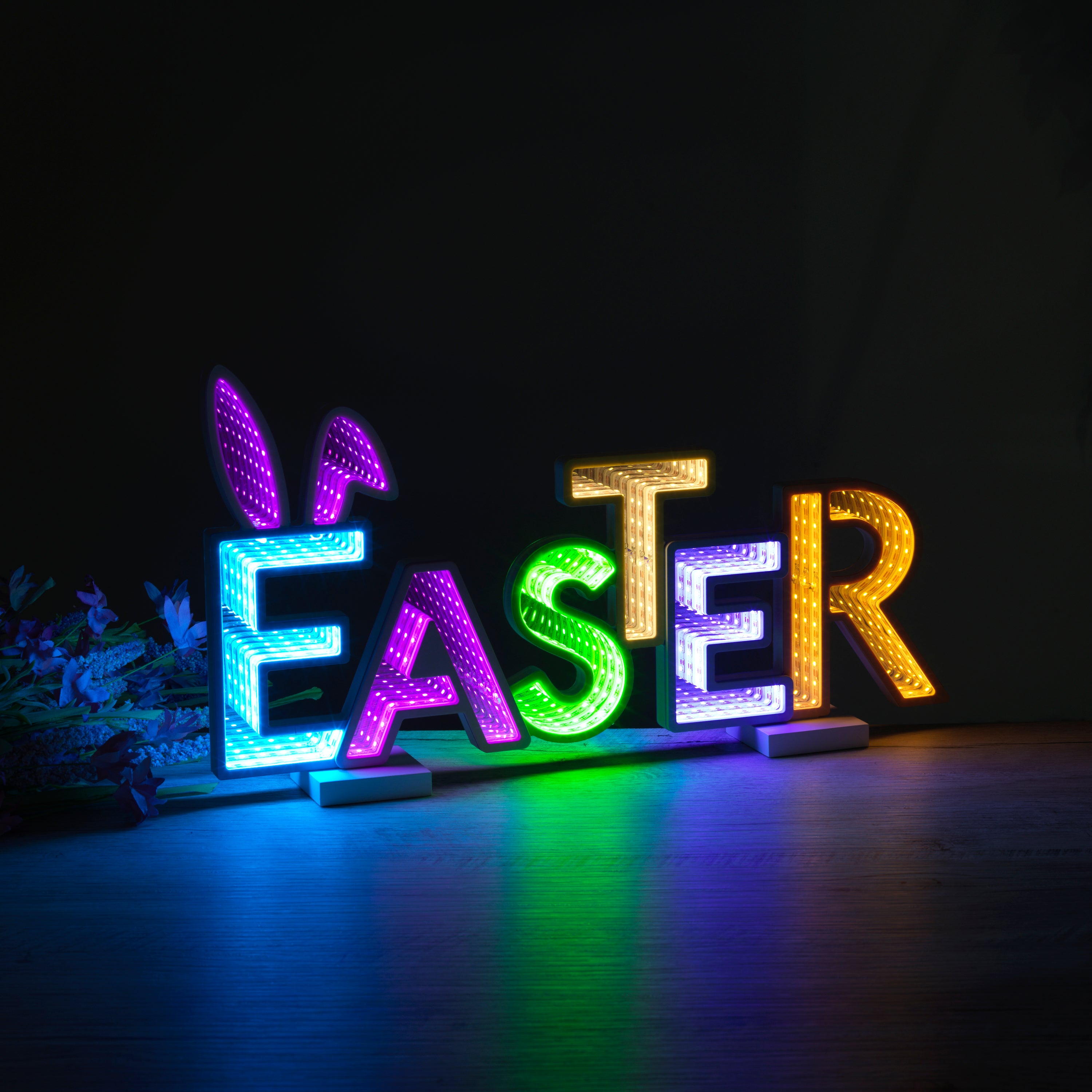 16.3 inch Battery Operated Lighted Infinity Easter Sign with USB Adapter